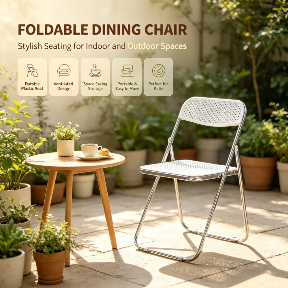 Plastic Folding Chair Living Room Chair Outdoor Indoor Portable Party Chairs for Living Room, Bedroom and Office
