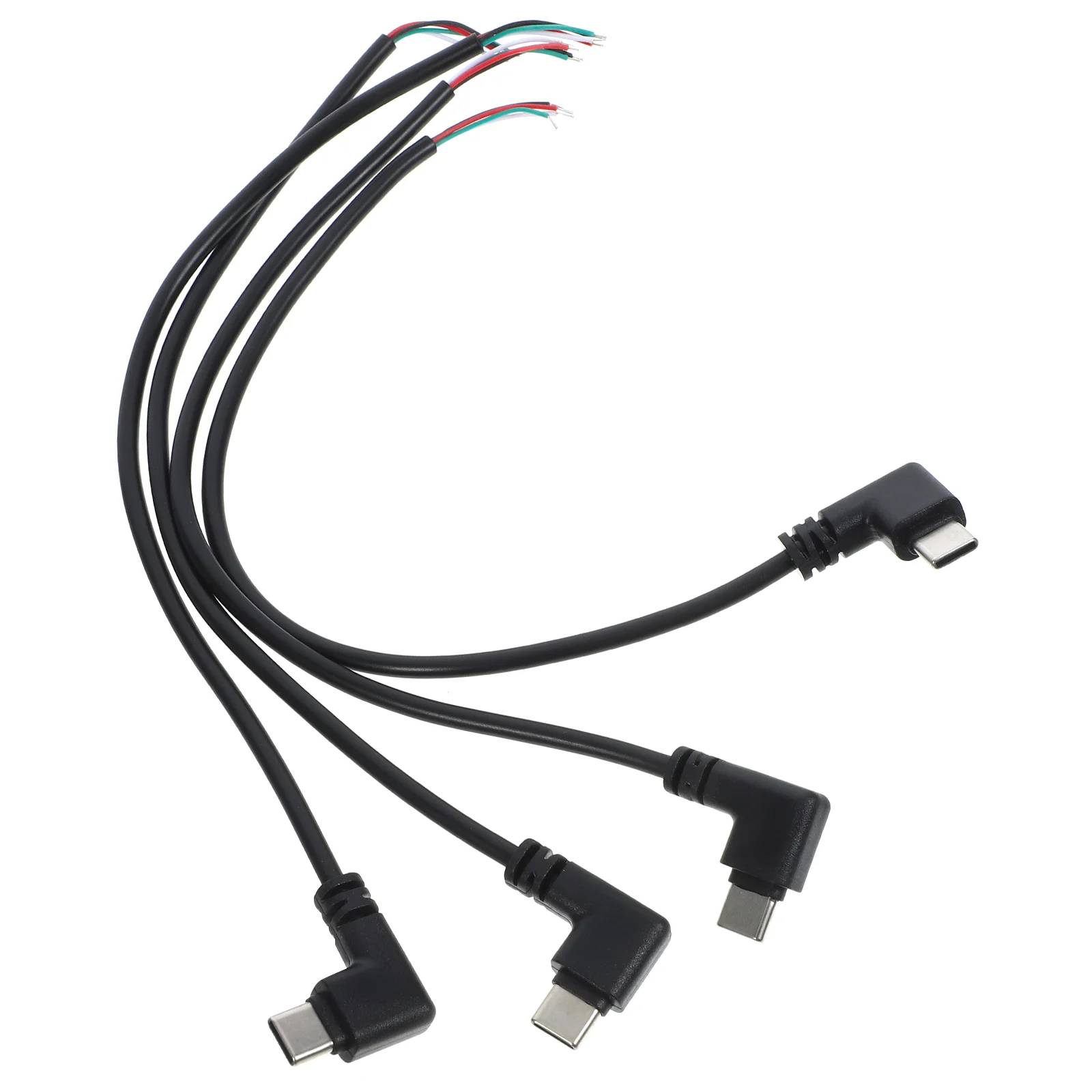 

4 Pcs Type Male Plug Plugs DIY Cable Short Right Angle USB 4-pin End Repair Pvc 90 Degree Open Wire Crafting Type-c
