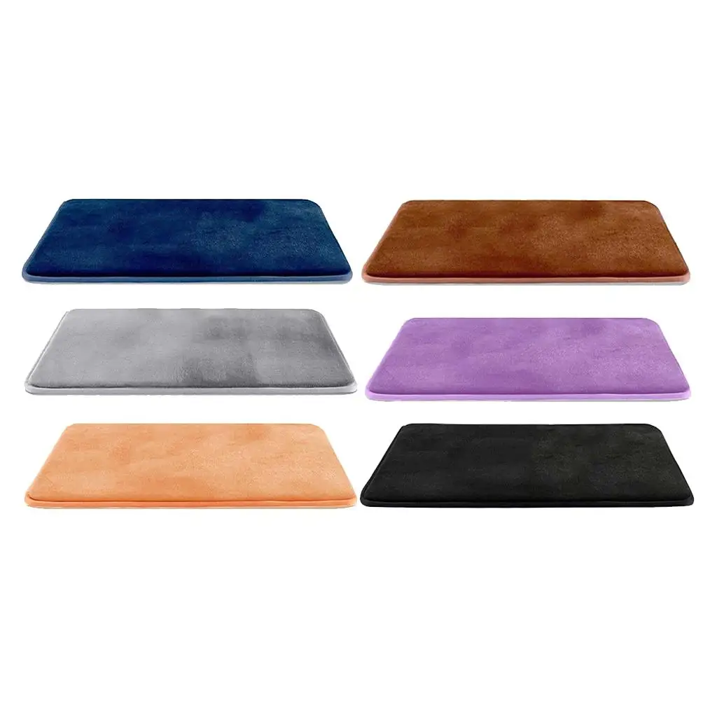 Non-Slip Memory Foam Bath Mat, Bathroom Mat, 2 Sizes, Multi-Colour, Machine