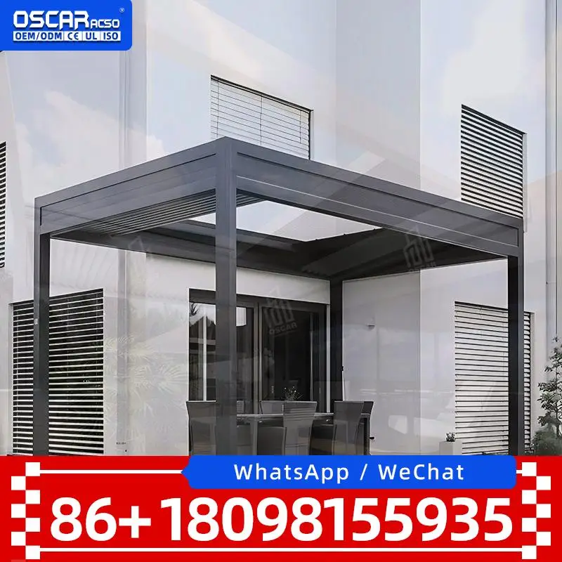 Outdoor Aluminum Frame Low e Tempered Glass Sunroom Waterproof for Garden Villa Residential Tiny House pergolas