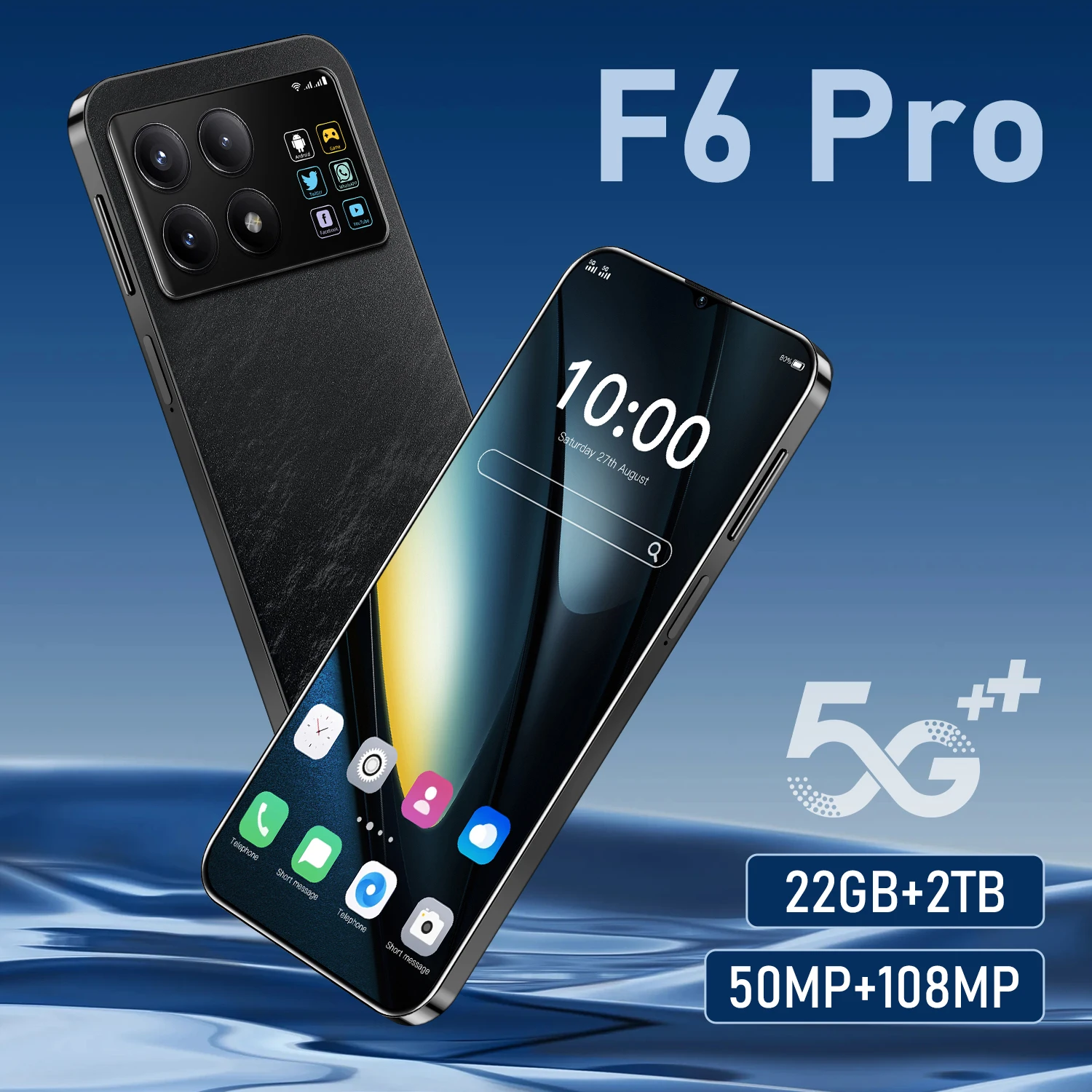 

New F6 Pro Global Version Smartphone 22G+2TB 8000mah 4G/5G Dual Sim Cellphone Snapdragon 8 Gen3 Android 14 Unlocked Mobile Phone