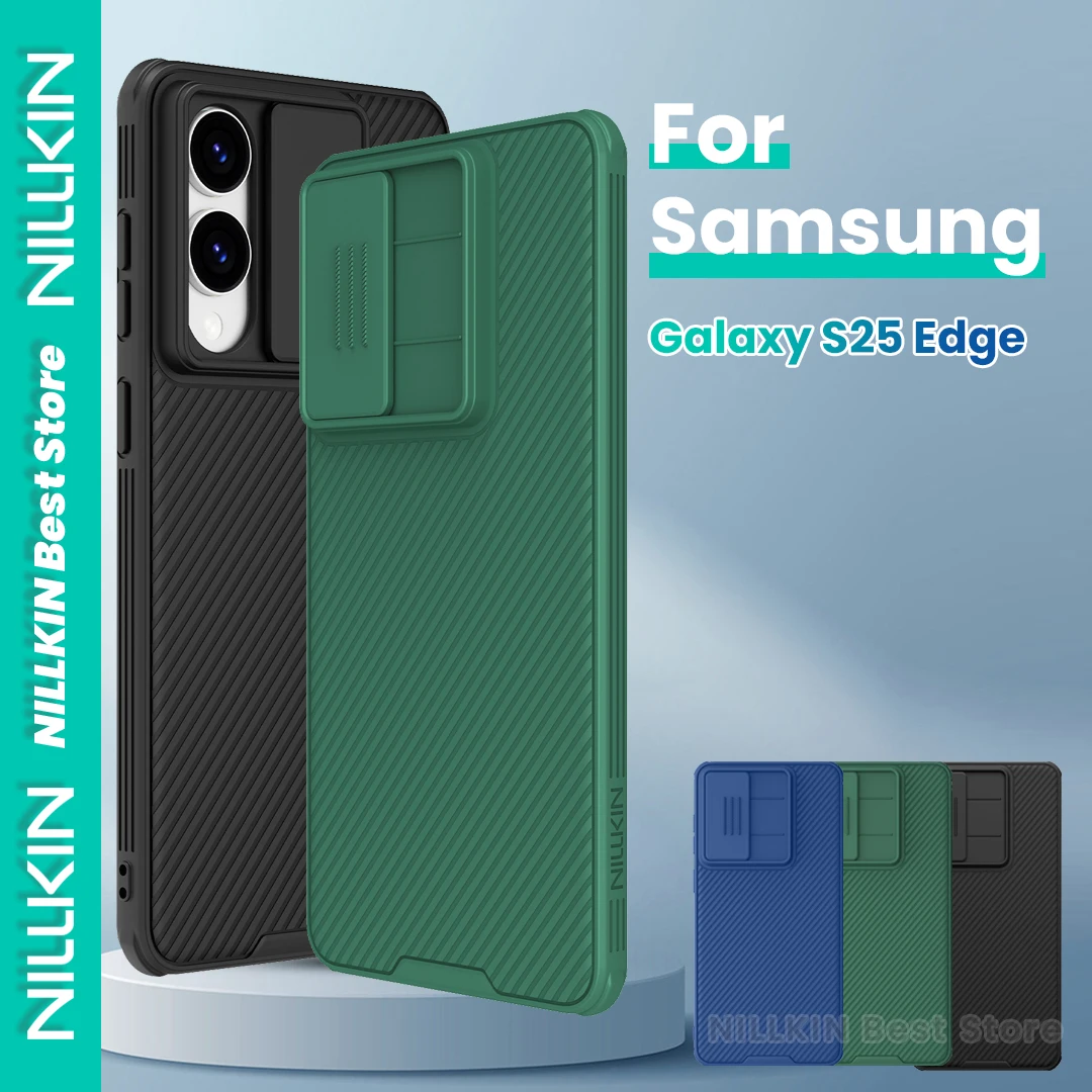 

NILLKIN For Samsung Galaxy S25 Edge Phone Case Lens Slider Pc+Tpu 360° Protection Anti-Fingerprint Shockproof Camshield Pro Case