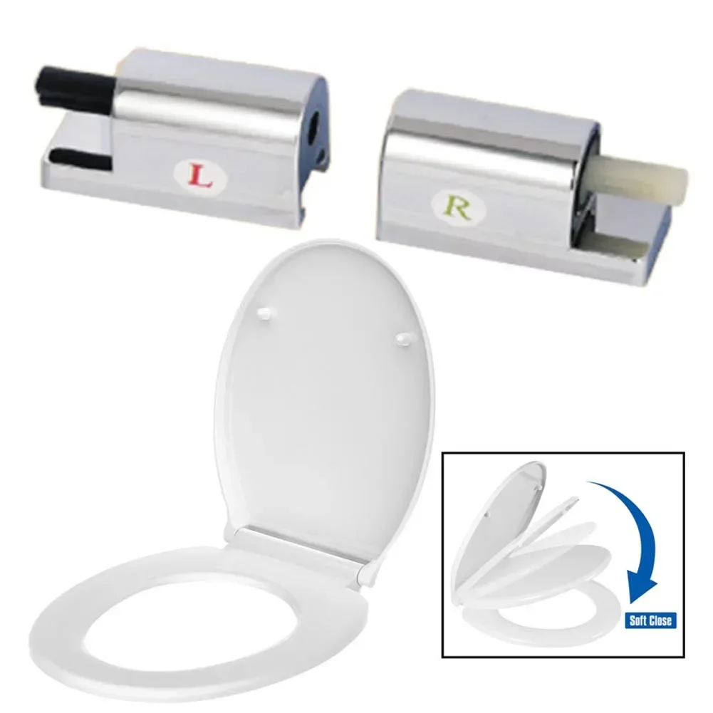 2PCS Toilet Seat Hinge To Top Close Soft Release Quick Install Toilet Kit For Most Standard Toilet Seats With Top Fix Hinge