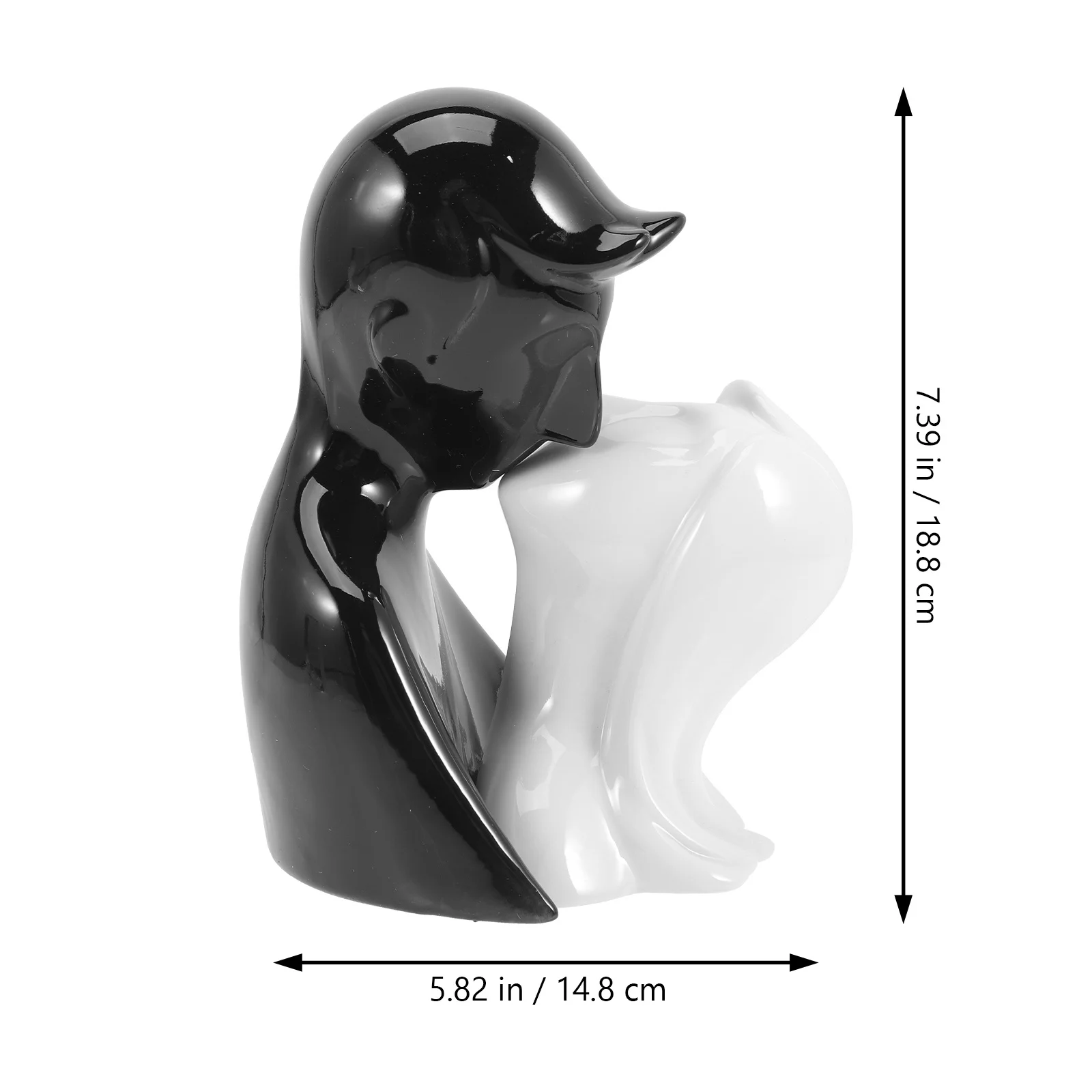 

Ceramic Couple Sculpture Abstract Bedroom Desktop Ornament Decorative Couple Statue for Living Room Office