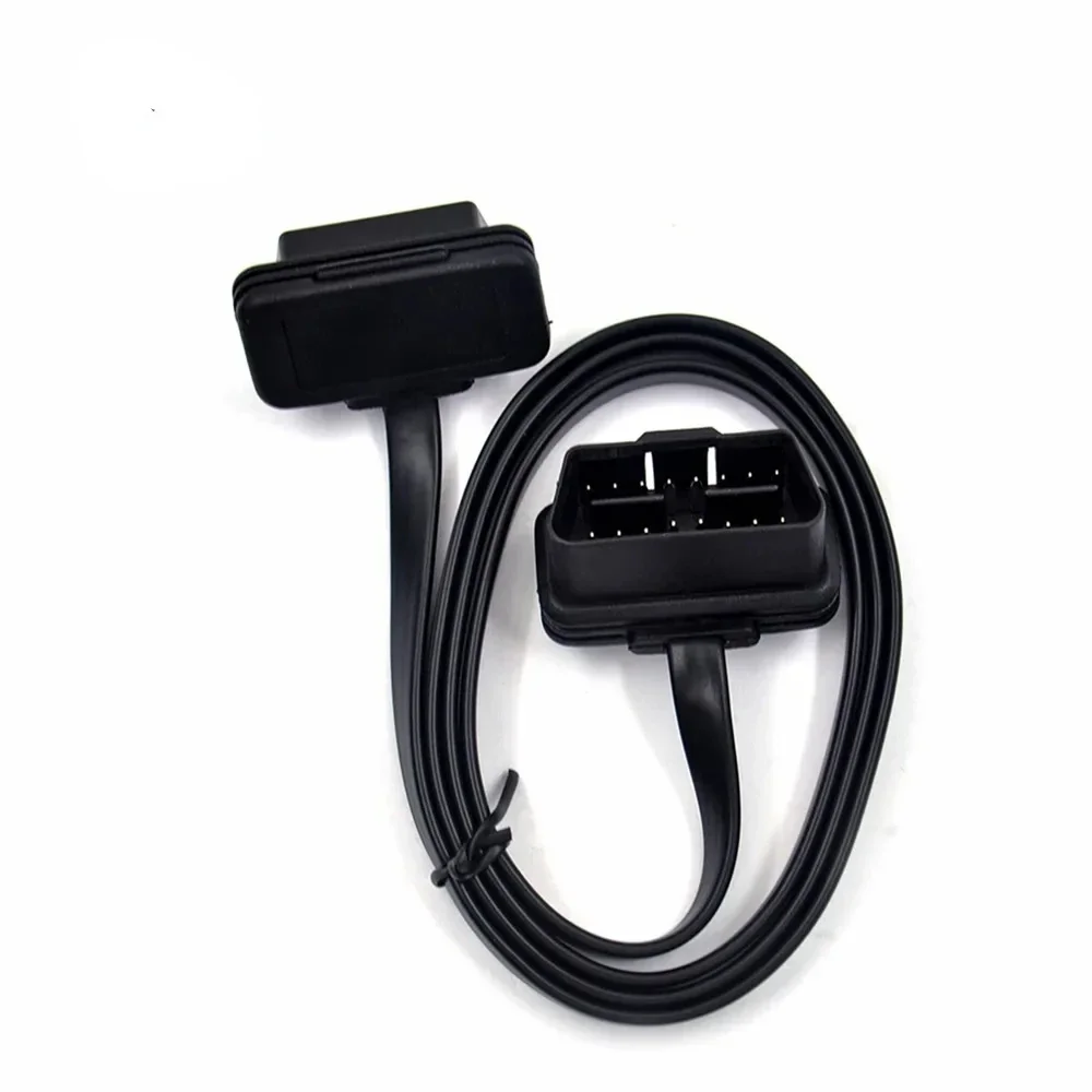 30CM Flat+Thin As Noodle 16 Pin Socket OBD OBDII 16Pin Male To Female Car Scanner OBD2 ELM327 Extension Cable Connector