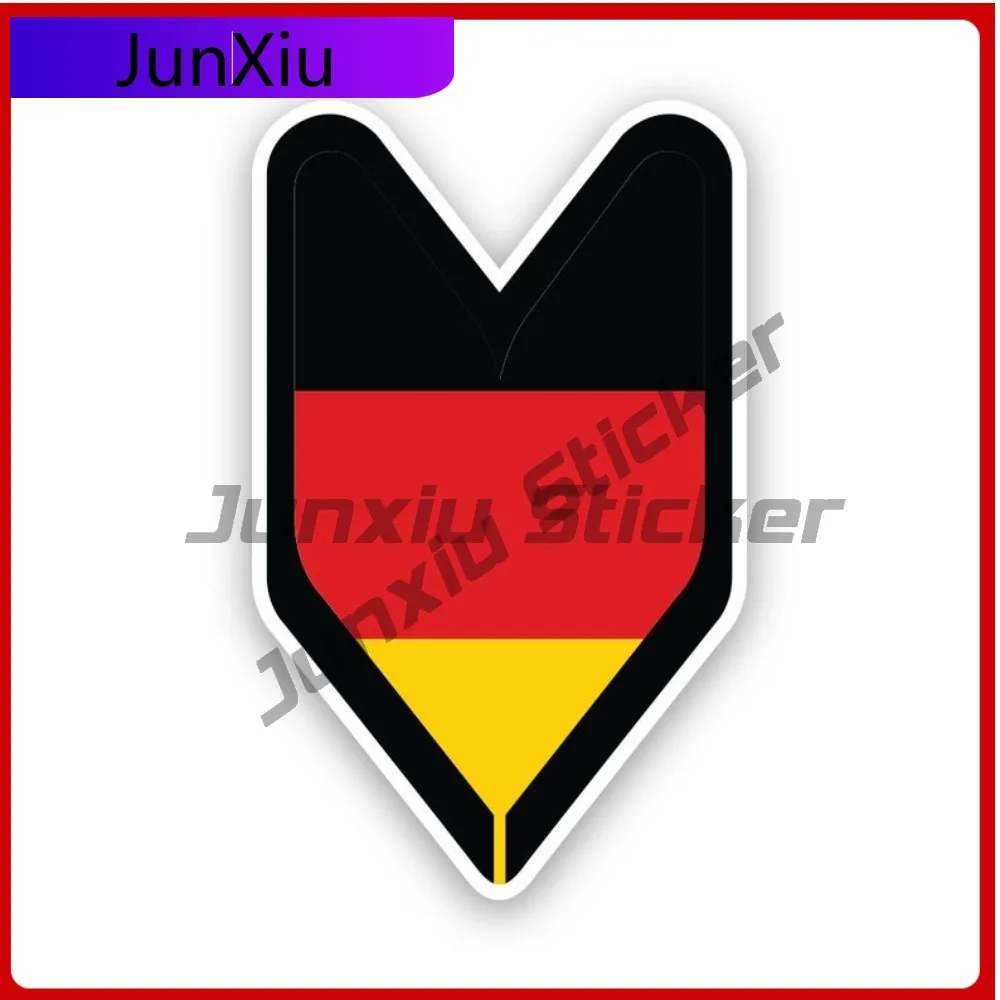 

German Driver Badge Weather Resistant Scratch Resistant Racing For Helmet Truck Rear Windshield Removable No Residue Accessories