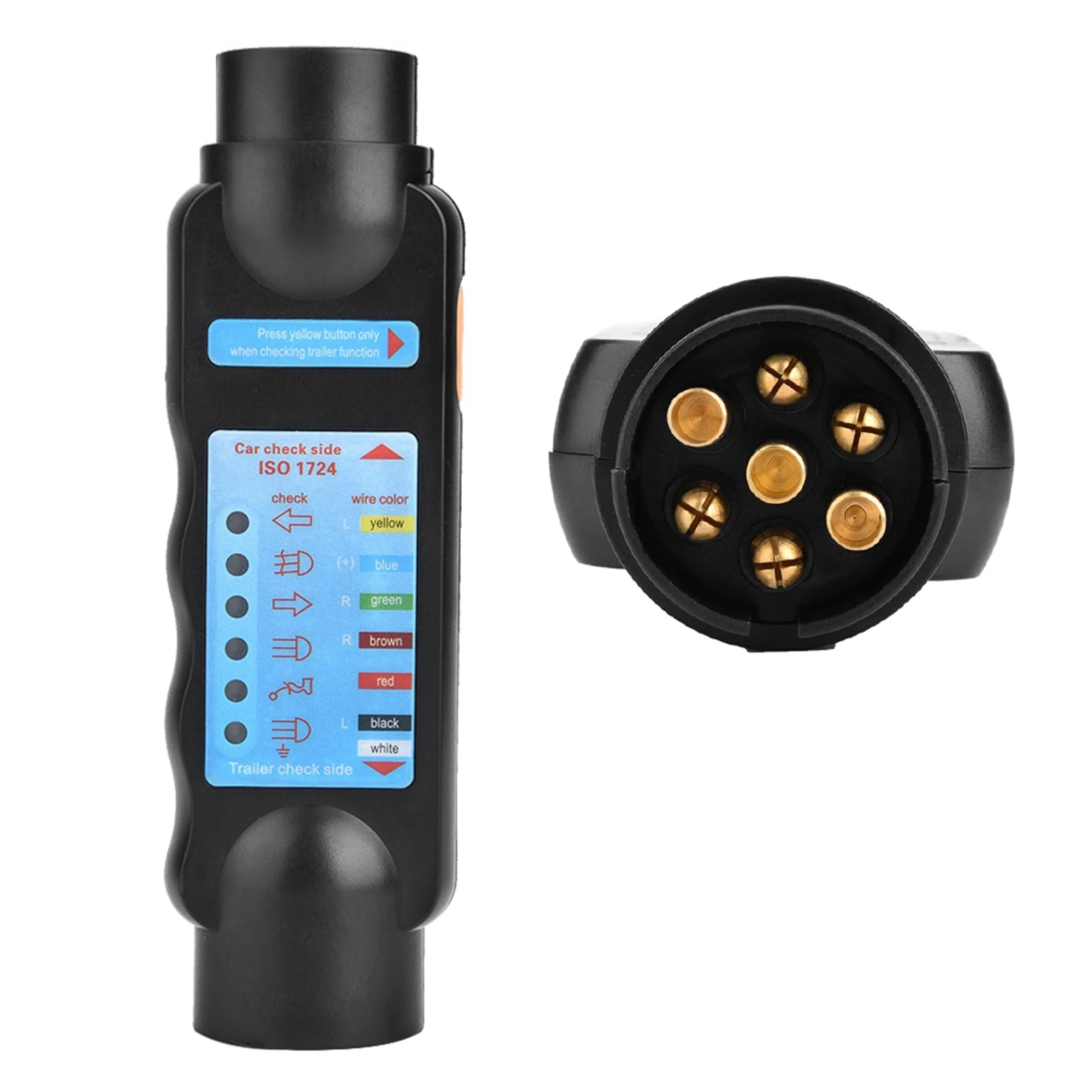 

12-вольтовый прицеп, 7-контактный буксировочный стандарт, проводная цепь, синяя проводка, тестер, разъем