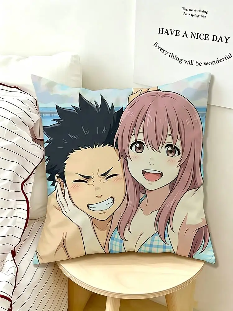 School Anime A Silent V-Voice  Pillow Case Pattern Printed Pillowcase For Living Room Sofa Cushion Cover