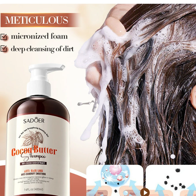 

400ml Cocoa Oil Anti-Hair Loss Shampoo Cleansing and Softening Shampoo Hair Treatment