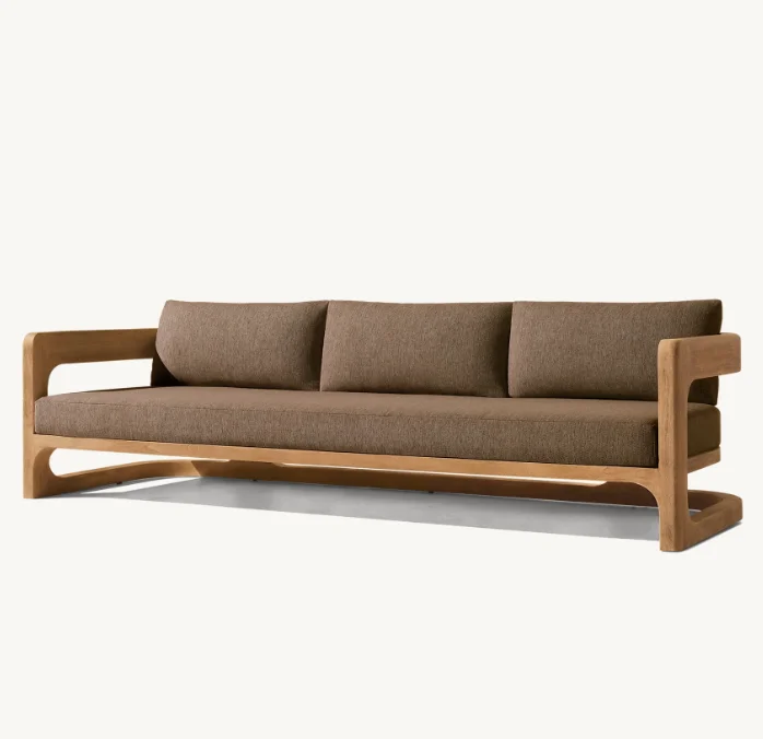 #All Weather Outdoor Teak Furniture Patio Garden Sofas Solid Wood Teak Furniture Long Sofa