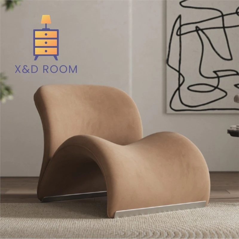 X&D Nordic Light Luxury Single Sofa Small House Designer Creative Living Room Balcony Leisure Internet Celebrity Lamb Lazy Chair