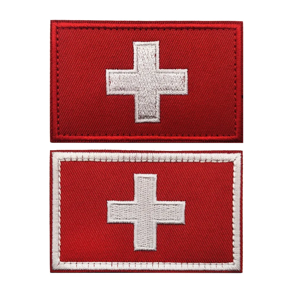 1pc Rotes Kreuz Haken & Schleife Applikation Abzeichen Stickerei Taktische Patch Erste Hilfe MED Medic Rettungs Militär auf Rucksack armband
