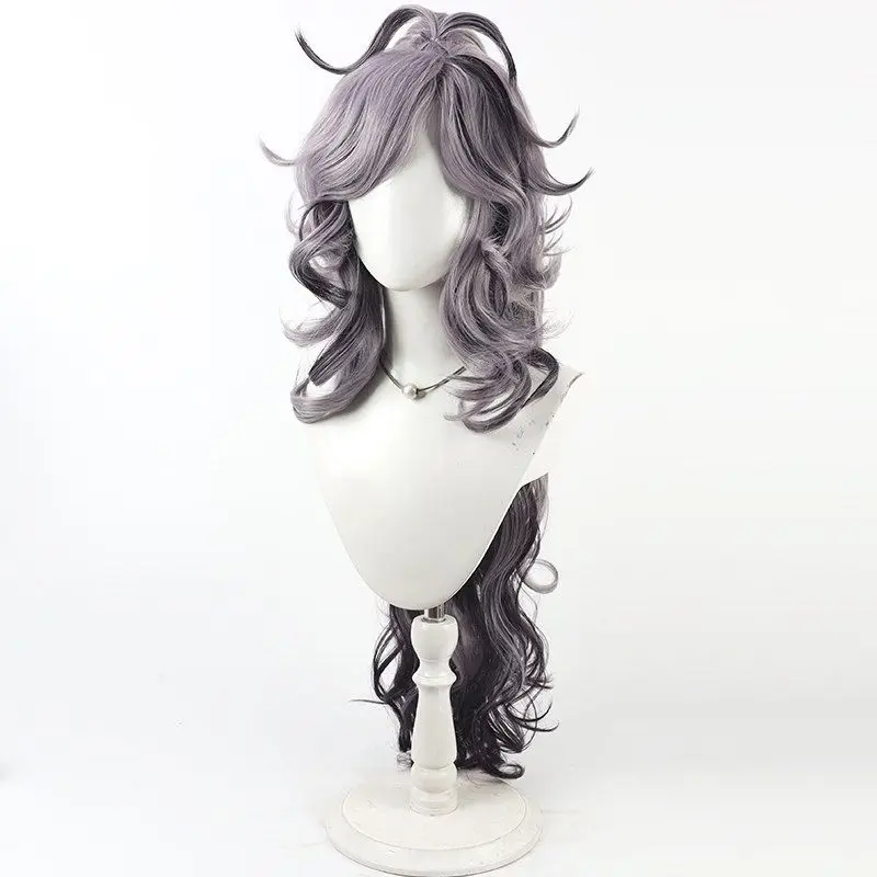 FGO Fate Edmond Dantes Cosplay Wig Grey Purple Long Curly Hair Men Women Halloween Party Props Heat Resistant Synthetic Wigs