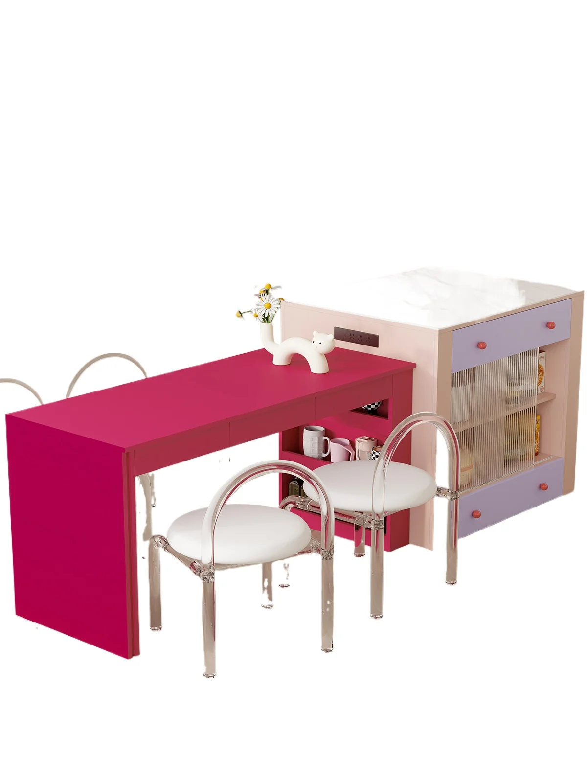

Dopamine bar counter household small apartment storage table living room partition rock slab island table integrated combination