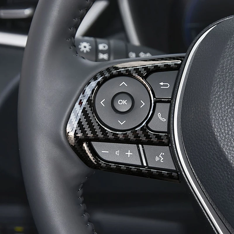 

Carbon Fiber Color Steering Wheel Buttons Frame Decoration Cover Trim For Toyota Corolla 2019-2023 Styling Interior Accessories