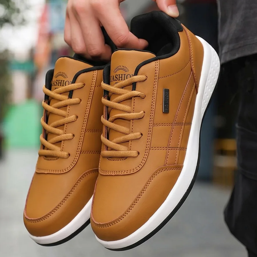 Men Shoes Spring Autumn Waterproof Walking Sneakers Leisure Male Leather Sports Shoes Non-Slip Footwear Tennis for Men