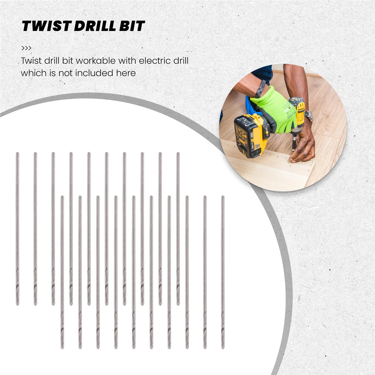 20 Pcs 0.5mm Diameter Straight Shank Metal Spiral Twist Drill Bit Vogue