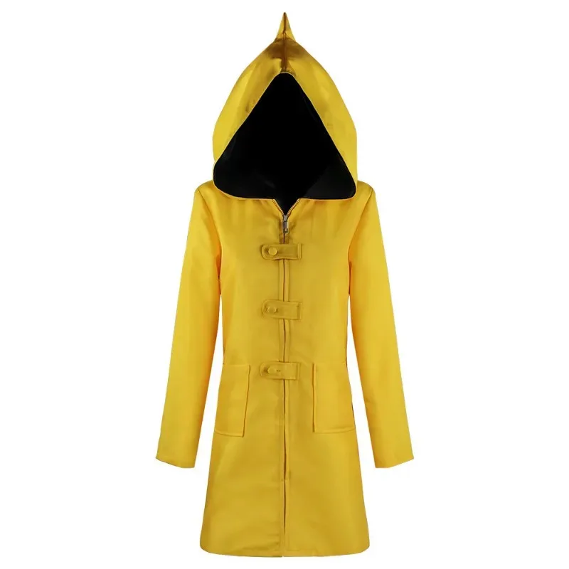 2025 New Nightmares 2 Mono Cosplay Costume Game Hungry Kids Little Six Yellow Long Jacket Coat Halloween Suit Adult R