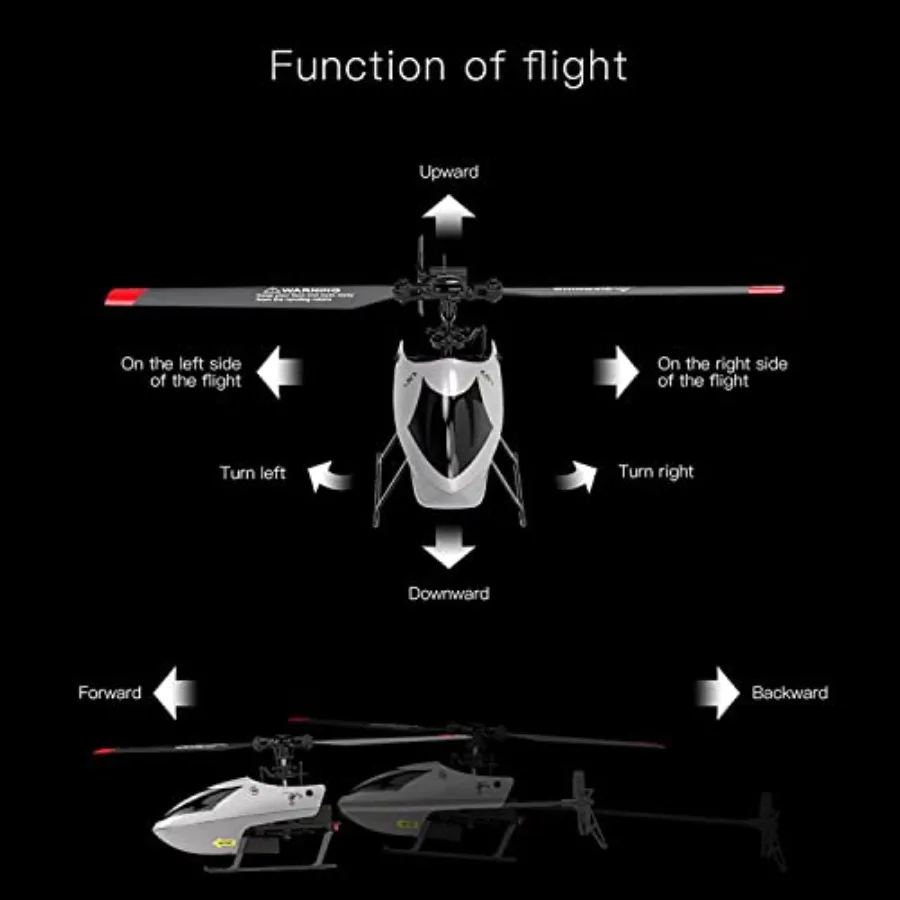 C129 V2 RC Helicopter for indoor/outdoor use, ABS plastic body, black-red color, 6-axis gyro stability and 3D flips with altitu