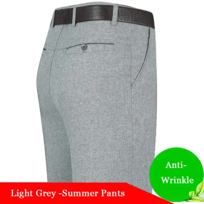 

Мужские летние тонкие весенние классические брюки серые деловые классические костюмные брюки повседневные офисные рабочие облегающие мужские брюки KOACUS