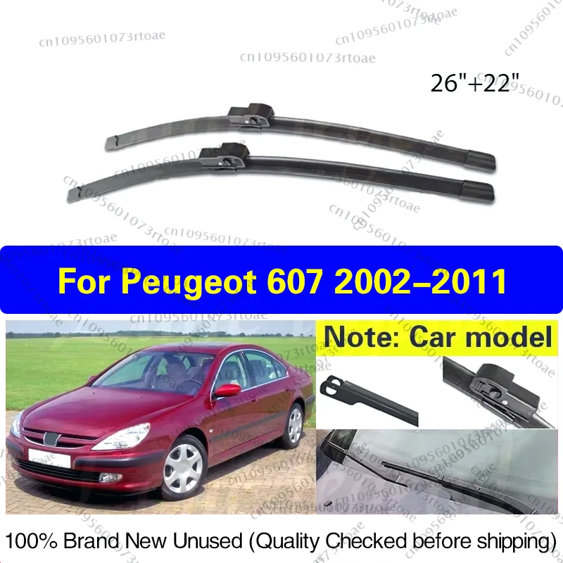 

For Peugeot 607 2002-2011 Front Windshield Wiper Blades Rubber Windscreen Window Rain Brush Car Accessories High Quality 26"22"