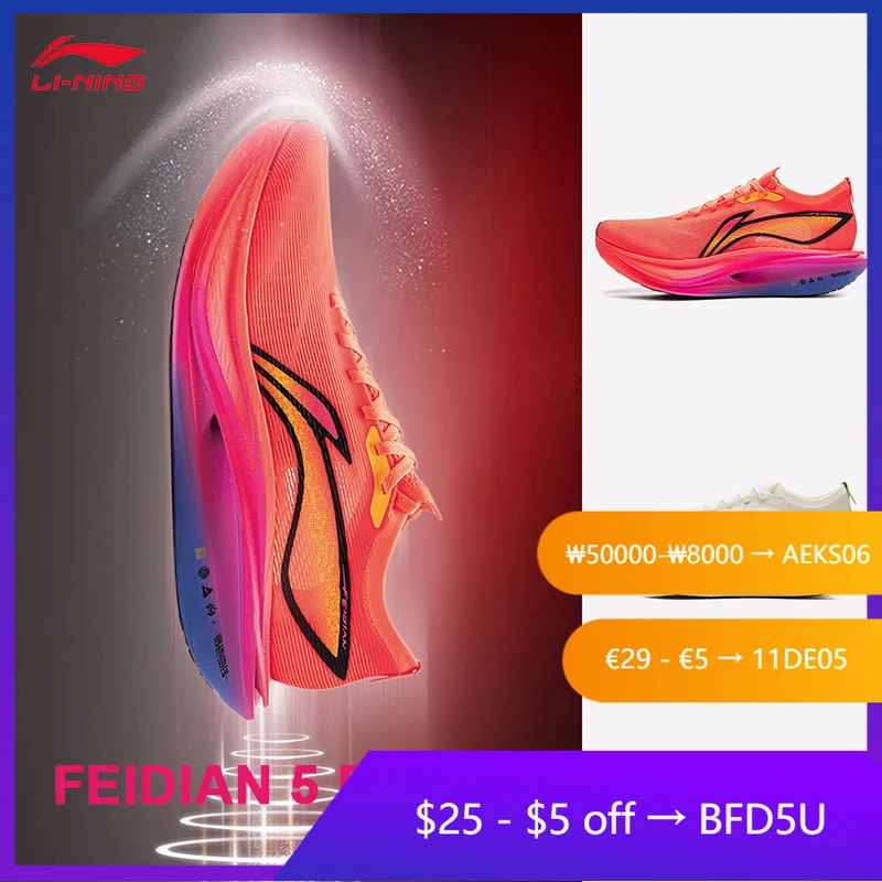 

LI-NING FEIDIAN 5 ELITE Легкие кроссовки унисекс с высоким возвратом Профессиональная гоночная спортивная обувь ARMV003