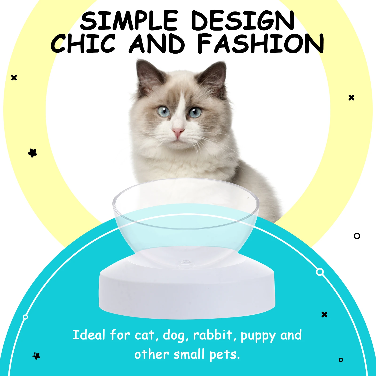 

Cat Bowl Premium ABS PC Material Anti-skid Adjustable Design Protect Neck Easy Clean Pet Feeding Water Bowl Sturdy Base Stable