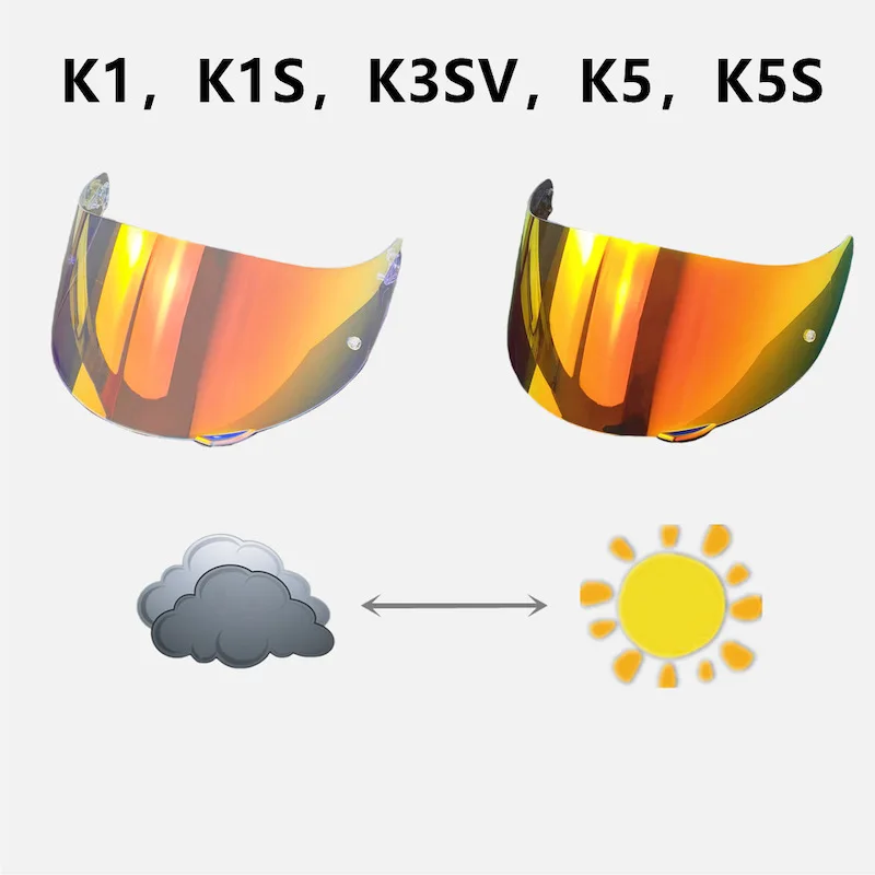 For AGV K1 K5 K6 Pista Photochromic Lenses Motorcycle Helmet Visor Replacement Lens High Clarity Anti-UV Dustproof Windshield
