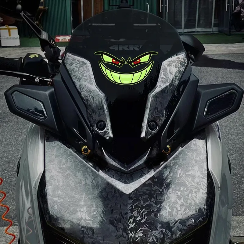 1 قطعة عيون الشيطان يتوهج في الظلام سكوتر ملصق خزان وقود دراجة نارية الجبهة هدية ملصق حائط من الفينيل لياماها كاواسكي سوزوكي Ktm Bmw #6