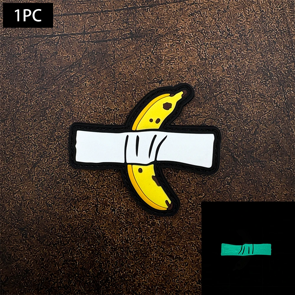 Entertaining Banana-Shaped Decorative Velcro Patches, Pvc Glow-In-The-Dark Material, Includes Matching Felt Backpack, Baseball Cap, Jacket, Suitcase DIY Decorative Patches, Badges, Appliques view 2