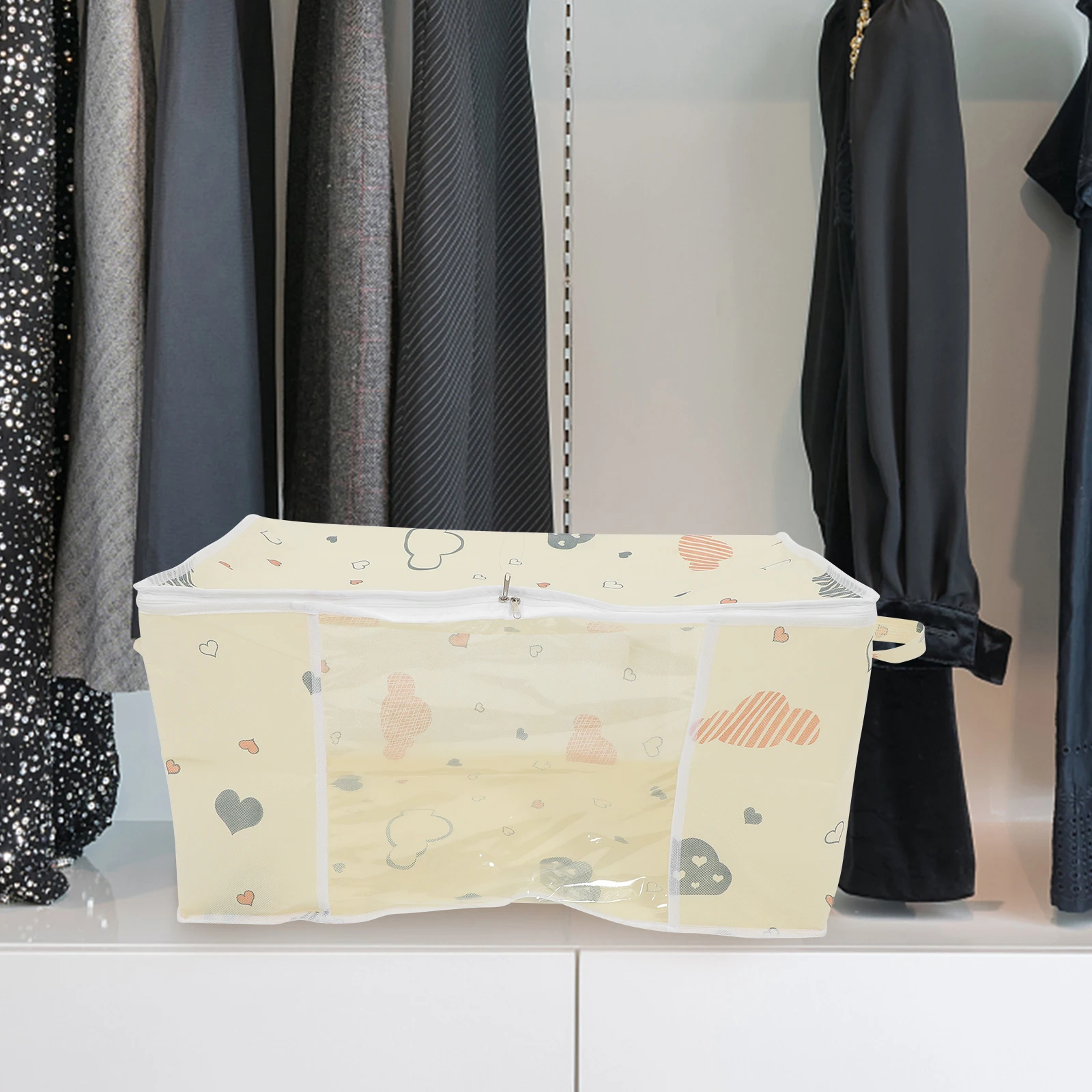 

Bedding Storage Bag Waterproof Quilt Clothes Household Duvet Beige Non-woven Fabric