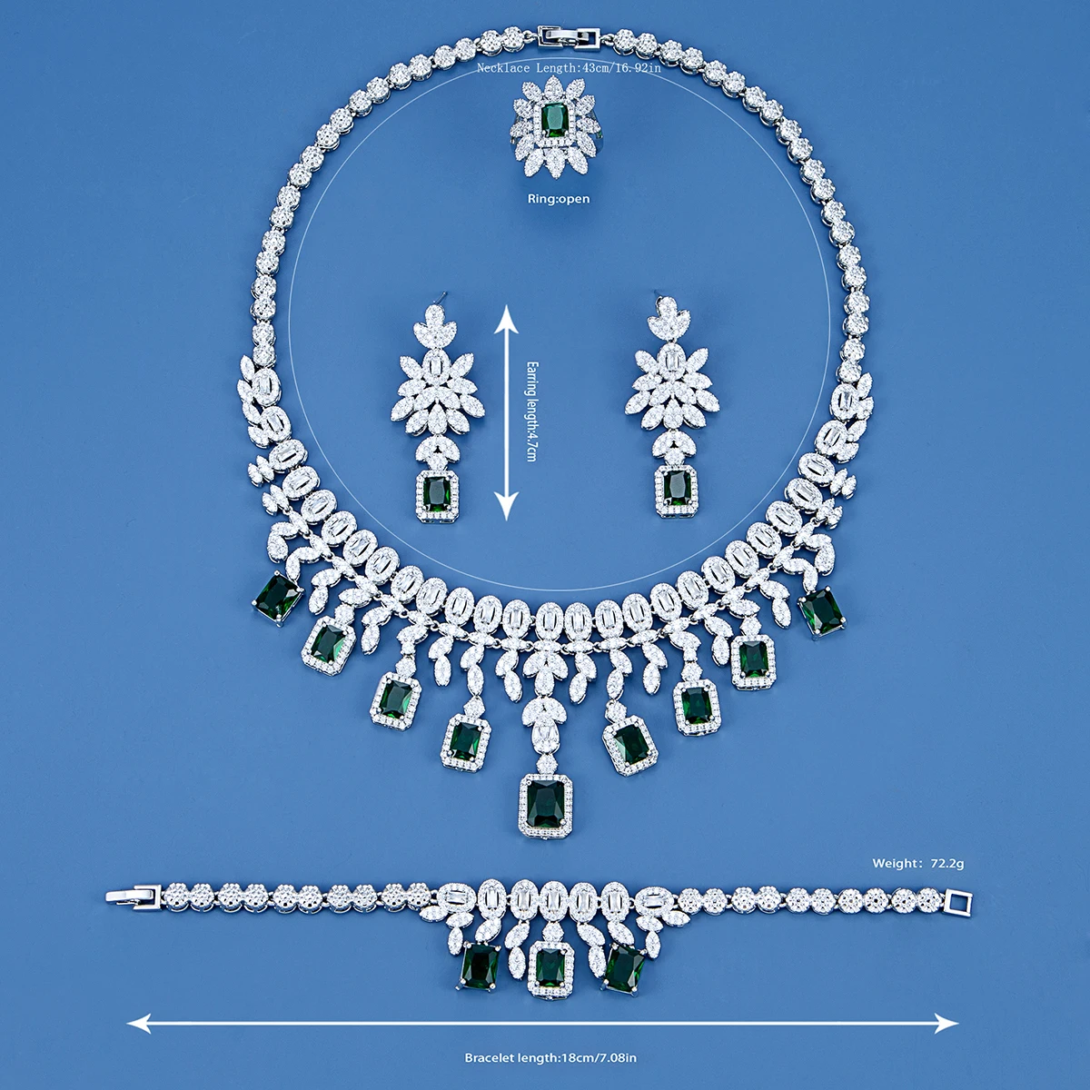 قلادة عصرية، مجوهرات رائعة، مجموعة من أربع قطع، تصميم مبتكر، الخيار الأفضل لإكسسوارات الحفلات #6