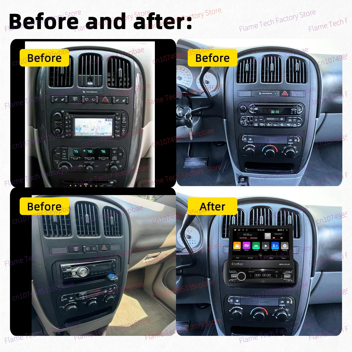 1Din Telescopic Car Screen Stereo 7