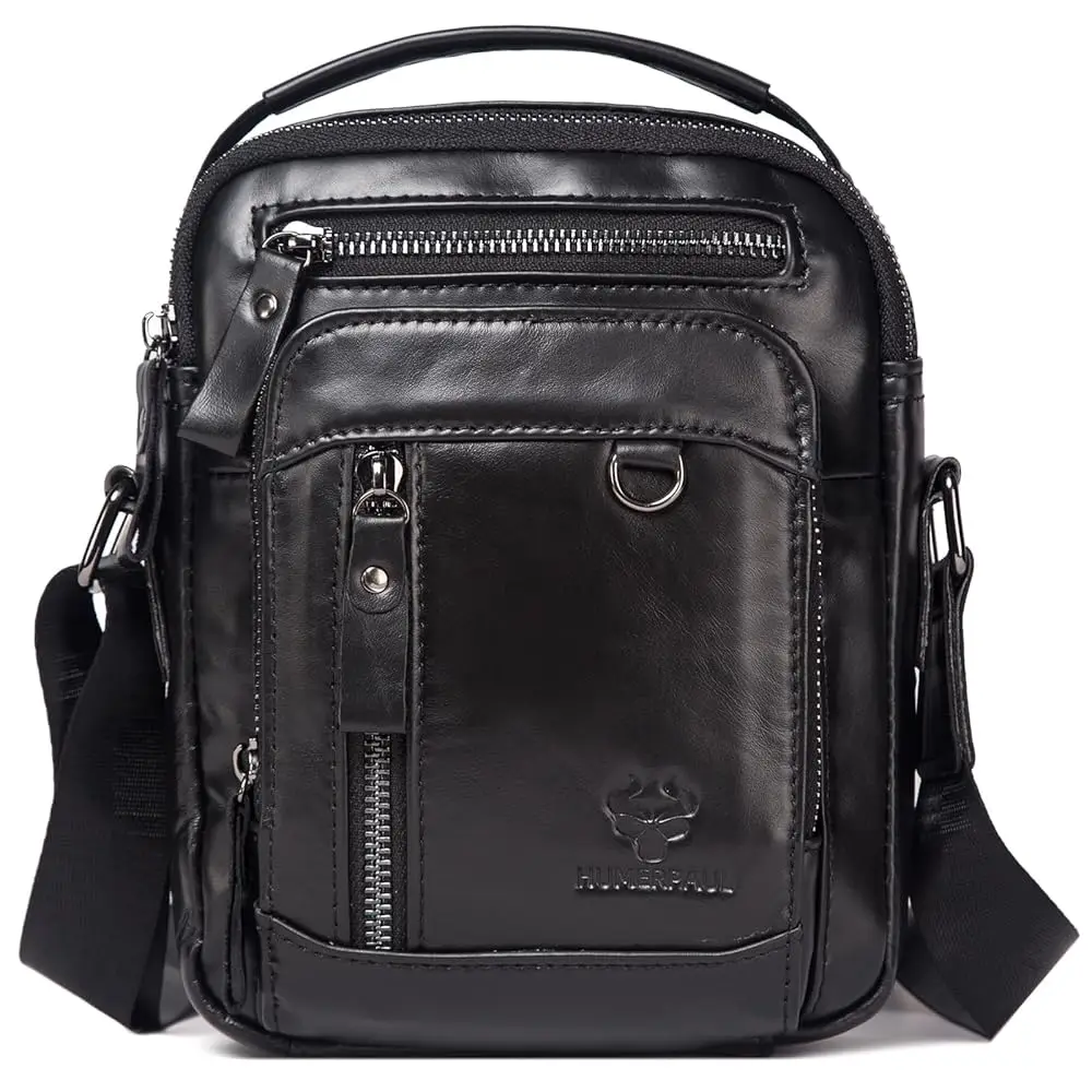 Messenger Bag for Men, Man Bag Genuine Leather Crossbody Shoulder Bag Handbag Satchel Bags for Work Travel