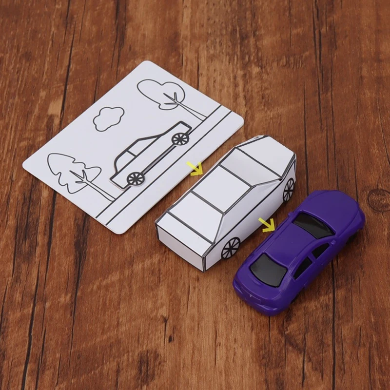 Erscheinendes Auto von Hyde Ren Zaubertricks Lustige Karte zu Papier Auto Illusion Box Zaubertricks Spielzeug Street Magic Show Zauberrequisiten
