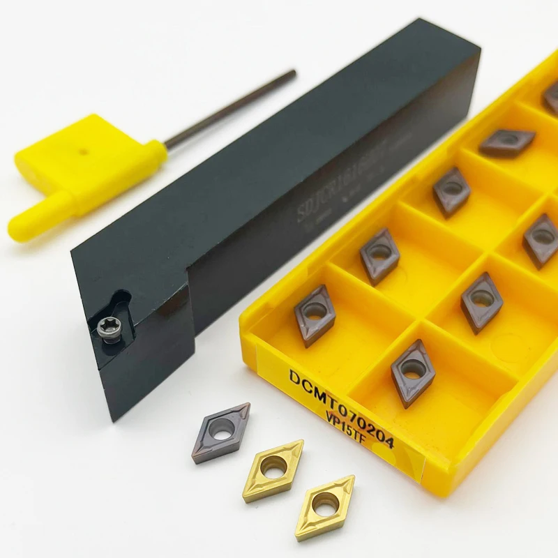 SDJCR1010H07 SDJCR1212H07 SDJCR1616H07 External Turning Tool SDJCR Holder Bar 10PCS DCMT070204 Carbide Insert CNC Lathe Set