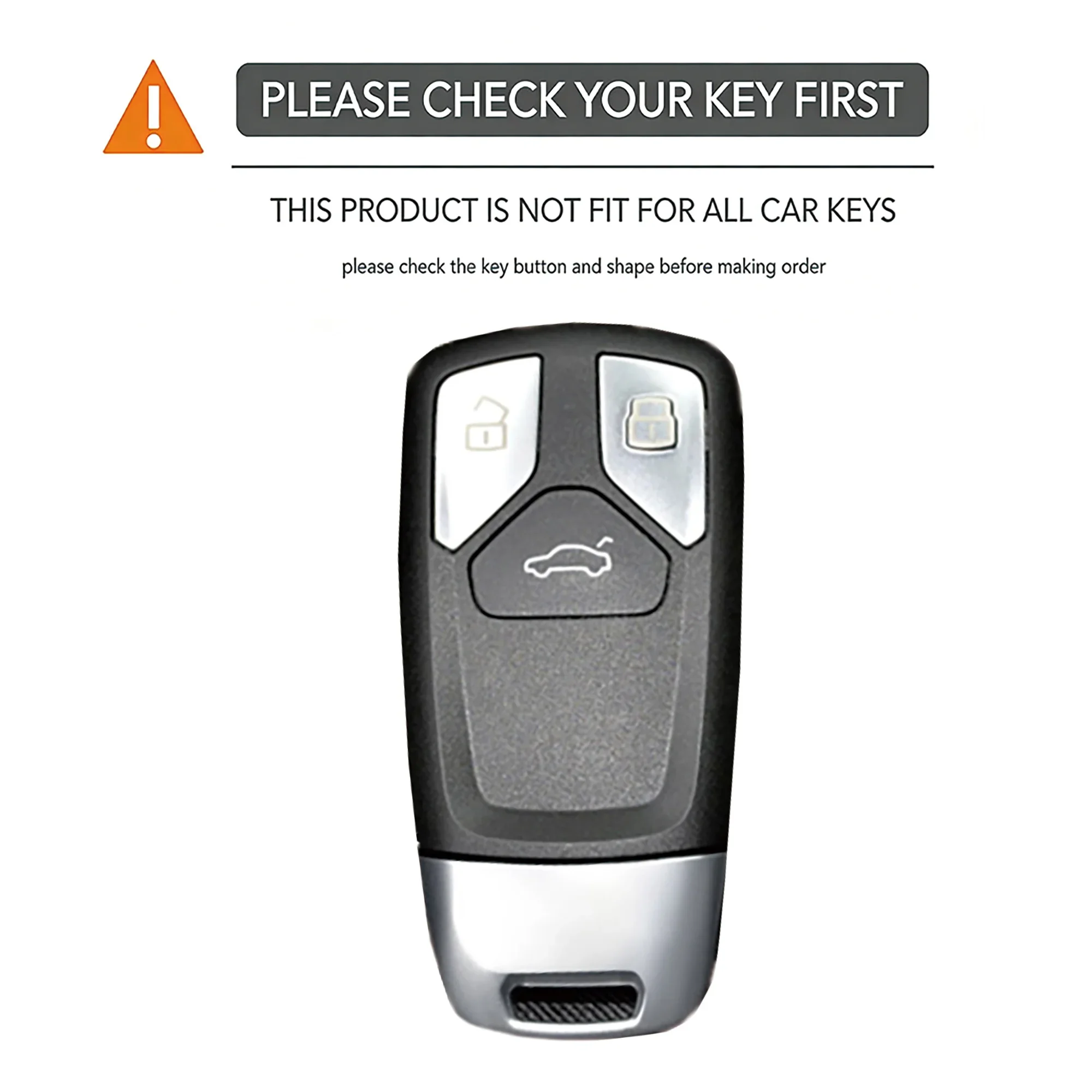 Sleek Red Hex Remote Key Case With Keychain For Audi A4 B9 A5 A6 8S 8W Q5 Q7 4M S4 S5 S7 TT Mk3 TTS TFSI RS Auto Protector Shell - view 6
