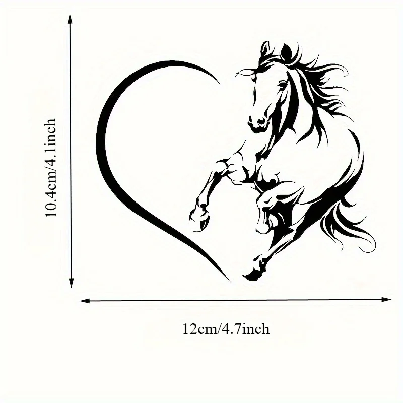White Horse Vinyl Decal: Durable Vinyl Material, Elegant Galloping Horse Design – for Car, Laptop, Truck, or Wall Decoration
