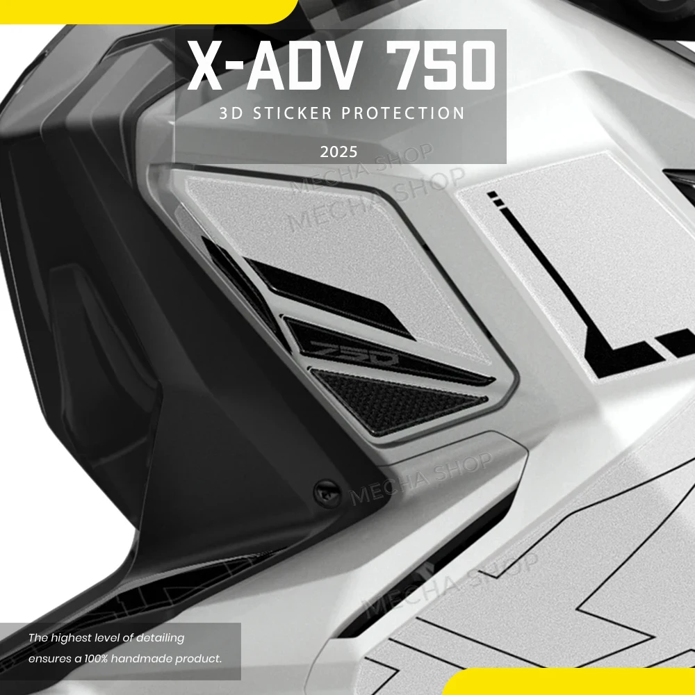 For XADV 750 2025 X ADV 750 Graph Black Tank Side 3D Stickers Adhesives