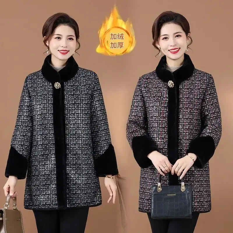 New Chinese-Style Mink Coat On Both Sides Female Medium And Long Mother Middle-Aged And Elderly Fur Integrated Thick Fur Coat