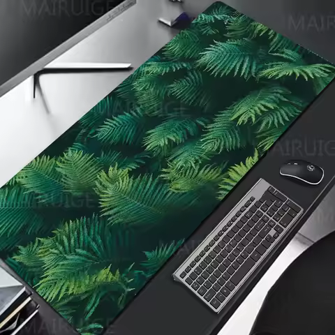 Green Leaves Mouse Pad Nature Landscape Gaming Accessories Large Rubber Keyboard Mousepad Desk Rug Waves Office Extended Mats