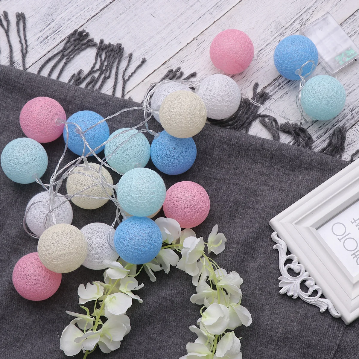 

Fairy Cotton Thread Ball String Lights 20leds 3m 5 Colors Perfect for Wedding Party Bedroom Birthday Garden Night Scenes