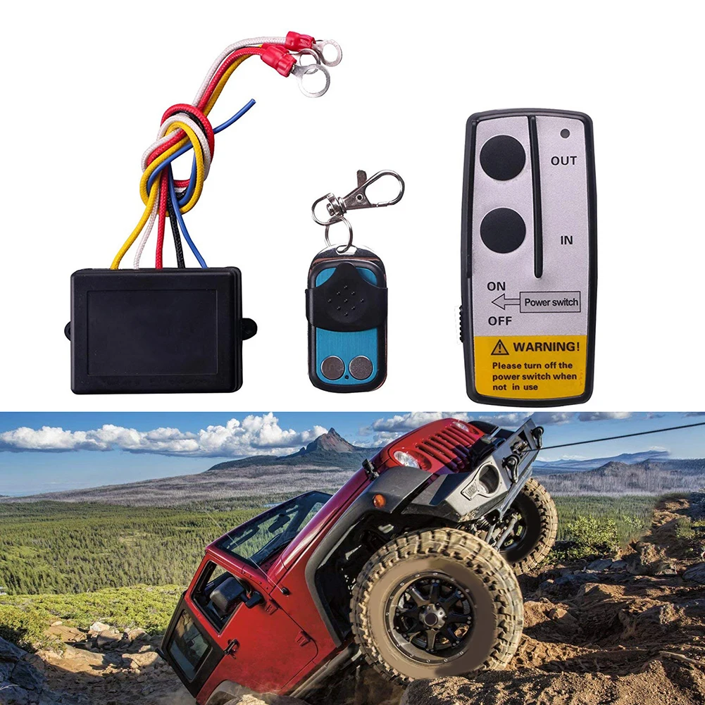 12V 24V Switch Winch Remote Control 50 Feet Range Accidental Activation Prevention Battery Powered 1.77 In X 2.36 In