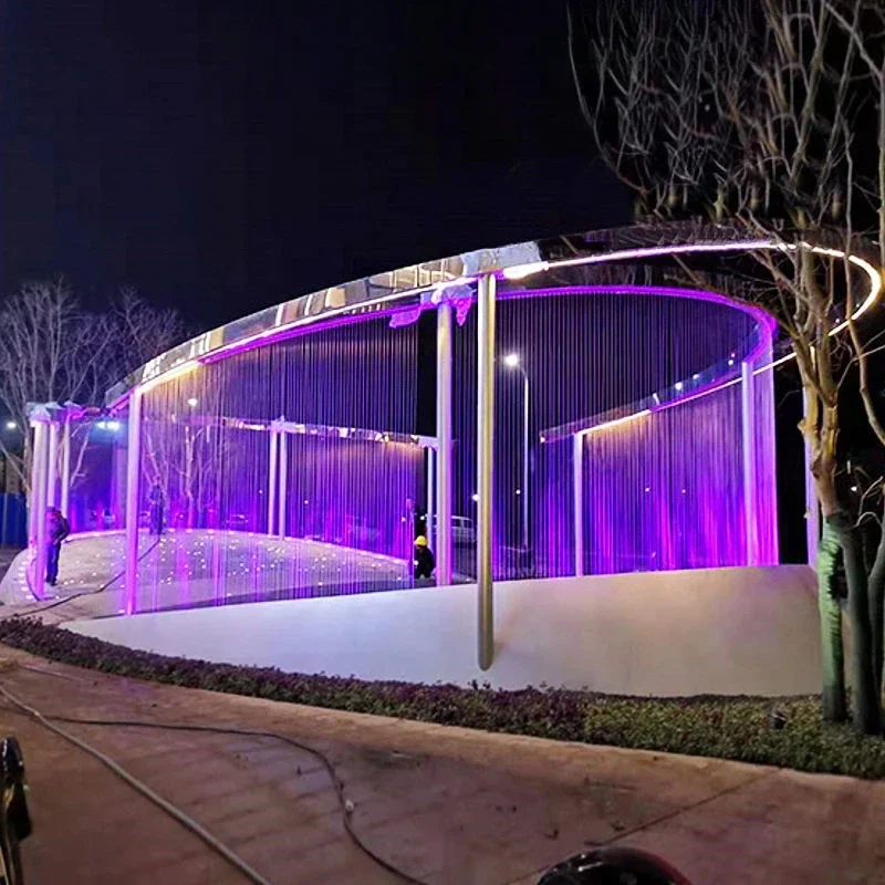 Customized water curtain wall for wired digital water landscape fountain