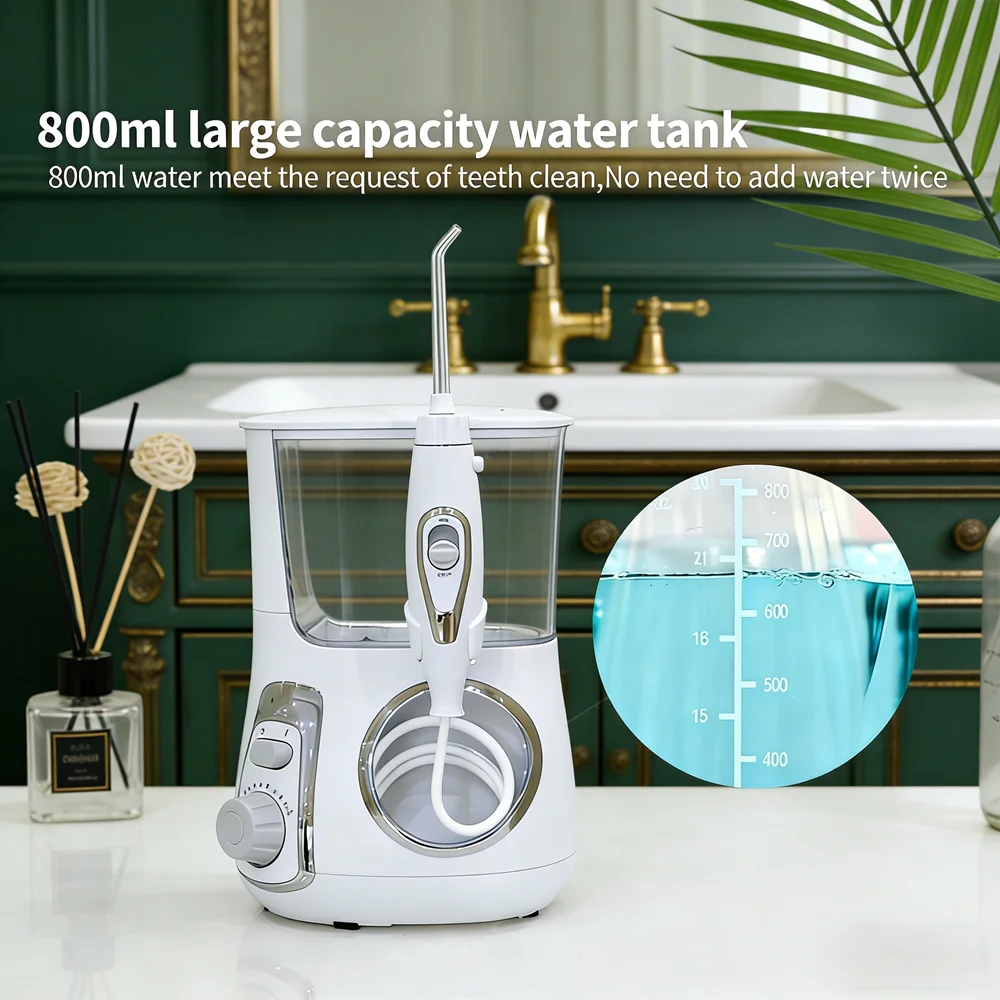 

800ML Large Tank Oral Irrigator, 10 Modes Electric Countertop Water Flosser for Dental Cleaning & Tooth Decay Prevention