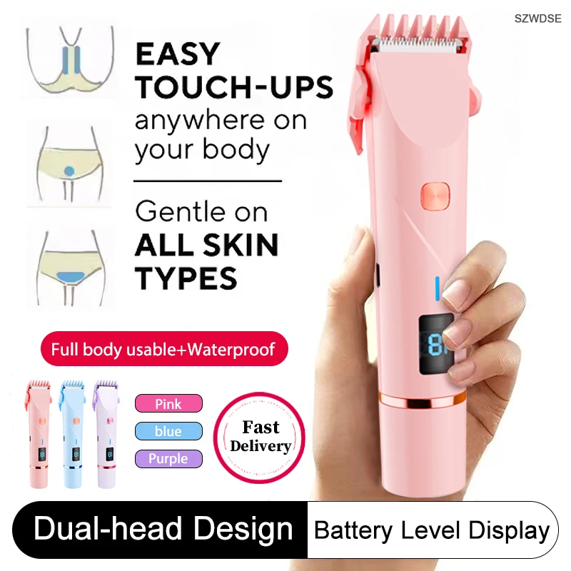 

Portable 2 In 1 Painless Shaving Knife Lady Private Part Hair Shaver Trimmer Epilator Bikini Trimmer Electric Razors