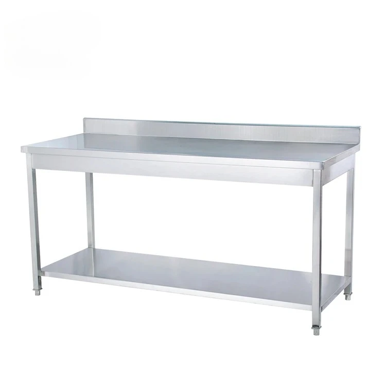 New Commercial Stainless Steel Double Tiers Work Table/Kitchen Work Table/Table With Undershelf