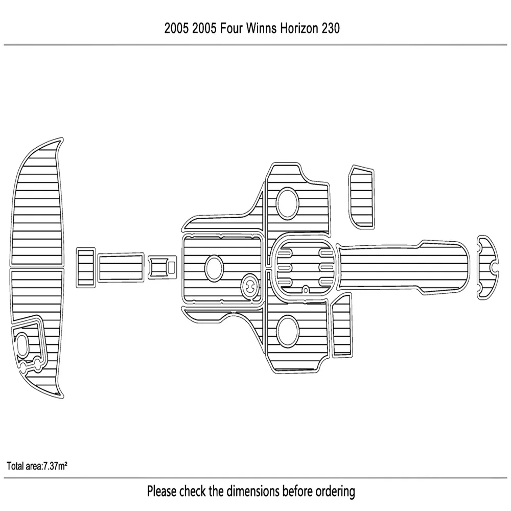 

2005 Four Winns Horizon 230 Cockpit swimming platform Faux teak 6mm Non-slip mat Mat SeaDek MarineMat Gatorstep Style Self