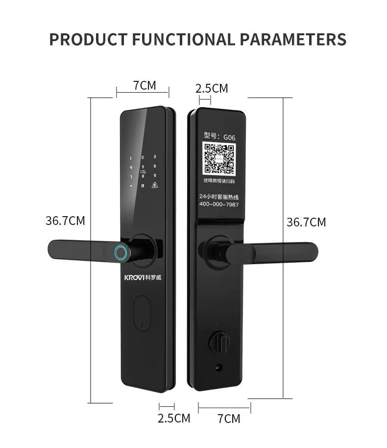 

Умный дверной замок из алюминиевого сплава с дверным звонком Ttlock Touya WiFi с отпечатком пальца для деревянных дверей