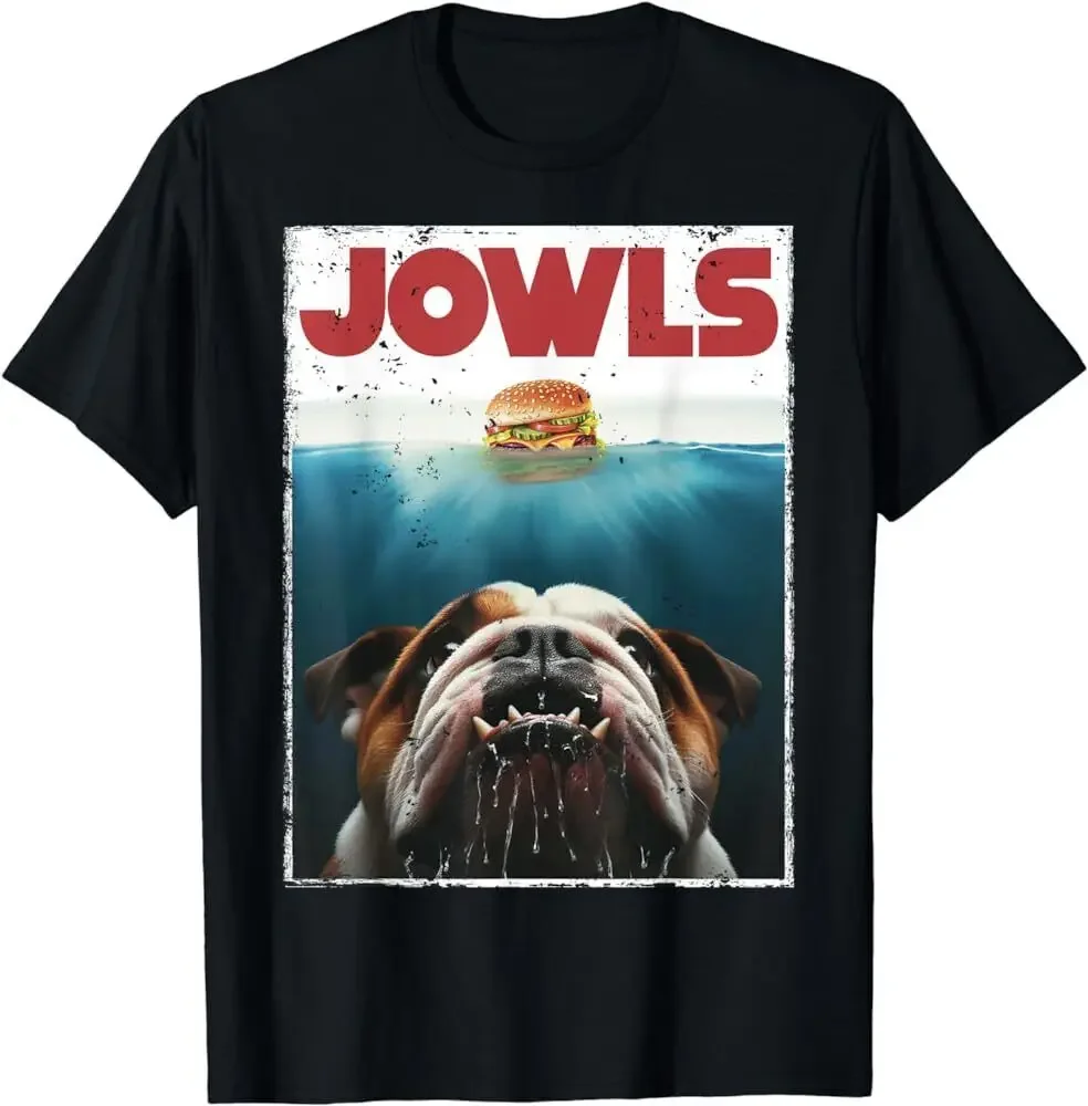 Funny English Bulldog Jowls Burger Bully Dog Mom Dog Dad T-Shirt